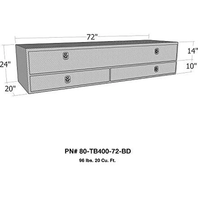 High Capacity Stake Bed Contractor Top Sider Tool Box by WESTIN - 80-TB400-72-BD pa2