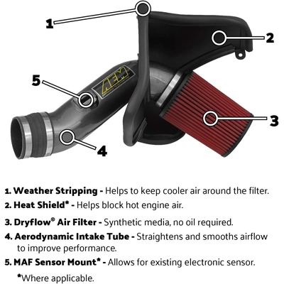 AEM INDUCTION - 21-699C - Kit d'admission de filtre à air haute performance pa5