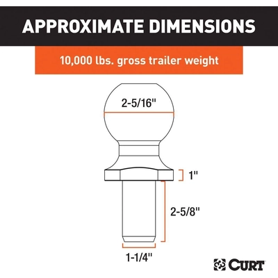 Boule d'attelage by CURT MANUFACTURING - 40035 pa1