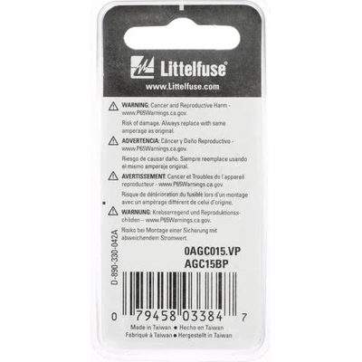 Horn Fuse by LITTELFUSE - AGC15BP pa2