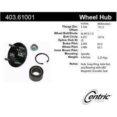 Hub Repair Kit by CENTRIC PARTS - 403.61001 pa2