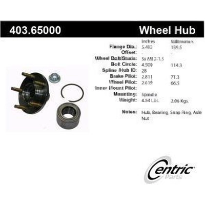 Hub Repair Kit by CENTRIC PARTS - 403.65000 pa1