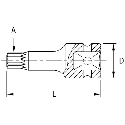 GENIUS - 4476T14 - 1/2″ Dr. M14 Triple Square Head Driver 76mmL (Pack of 10) pa2