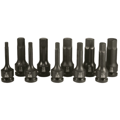 ATD - 4605 - 1/2" Drive Metric Hex Impact Bit Socket Set (10 Pieces) pa1