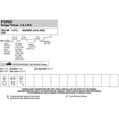 WALKER USA - 53265 - Intermediate Or Center Pipe pa6