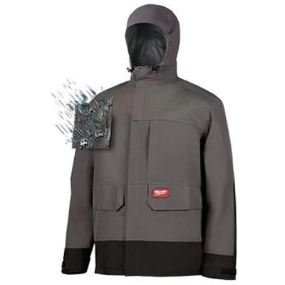 MILWAUKEE - 310G-XL - Men X-Large Gray Hydrobreak Layer Rain Shell Jacket pa1