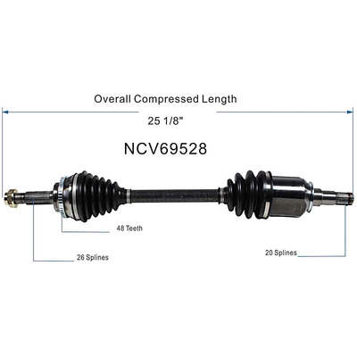 GSP NORTH AMERICA - NCV69528 - CV Axle Assembly - Front Left pa2