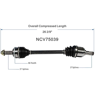 GSP NORTH AMERICA - NCV75039 - CV Axle Assembly - Front Left pa3