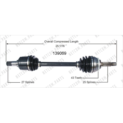 Left New CV Complete Assembly by WORLDPARTS - 139069 pa1