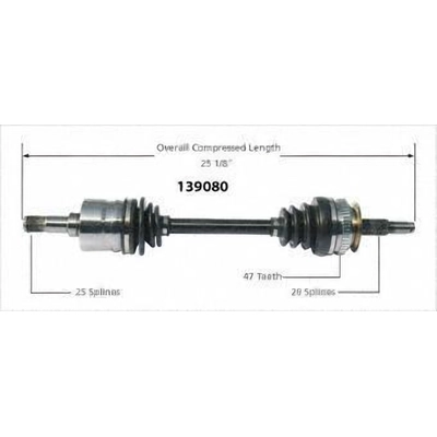 Left New CV Complete Assembly by WORLDPARTS - 139080 pa1