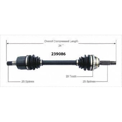 Left New CV Complete Assembly by WORLDPARTS - 239086 pa1