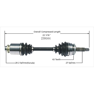 Left New CV Complete Assembly by WORLDPARTS - 239164