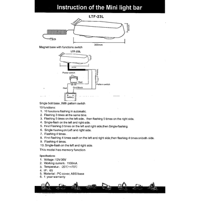 Light Bar by RODAC - LTF-23L-1W pa6