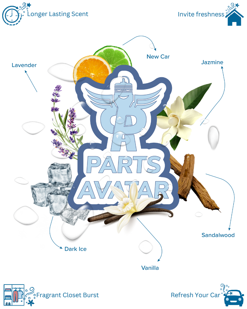 Light Blue Italics Car Air Freshener