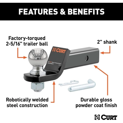 Loaded Ball Mount by CURT MANUFACTURING - 45041 pa6