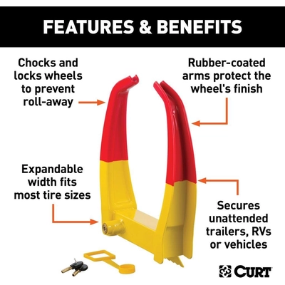 Locking Wheel Chock by CURT MANUFACTURING - 23175 pa19