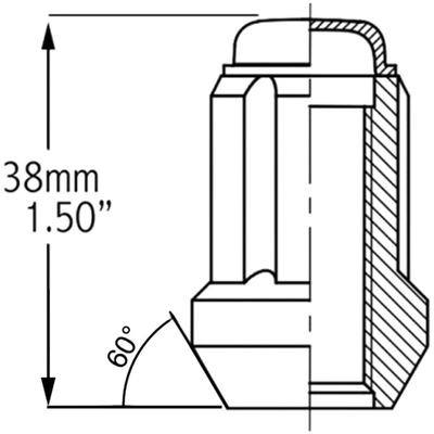 Lug Nut by COYOTE WHEEL ACCESSORIES - 63K548SBLK pa2