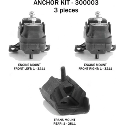 Motor And Transmission Mount Kit by ANCHOR - 300003 pa3