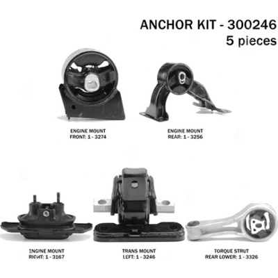 Motor And Transmission Mount Kit by ANCHOR - 300246 pa2