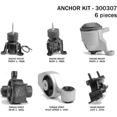 Motor And Transmission Mount Kit by ANCHOR - 300307 pa5