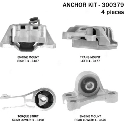 Motor And Transmission Mount Kit by ANCHOR - 300379 pa1