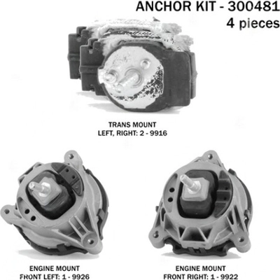 Motor And Transmission Mount Kit by ANCHOR - 300481 pa3