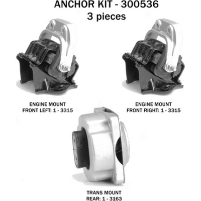 Motor And Transmission Mount Kit by ANCHOR - 300536 pa3