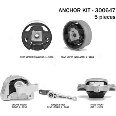 Motor And Transmission Mount Kit by ANCHOR - 300647 pa2