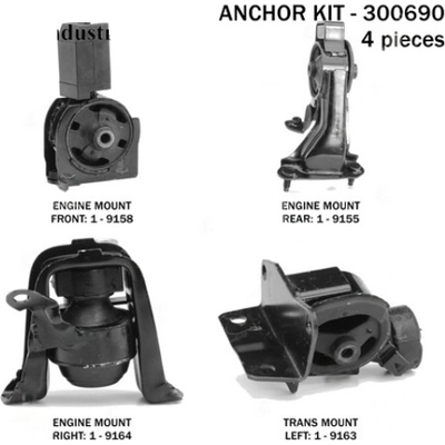 Motor And Transmission Mount Kit by ANCHOR - 300690 pa3