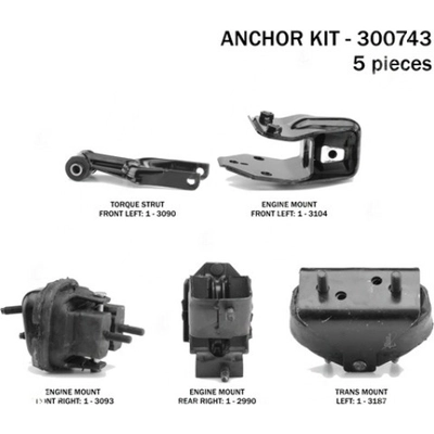 Motor And Transmission Mount Kit by ANCHOR - 300743 pa5