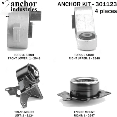 Motor And Transmission Mount Kit by ANCHOR - 301123 pa1