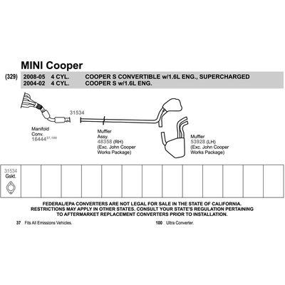 WALKER USA - 48358 - Steel Muffler And Pipe Assembly pa6