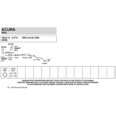 WALKER USA - 70015 - Stainless Steel Oval Exhaust Muffler Assembly pa2