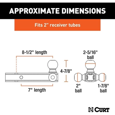 Multi Ball Mount by CURT MANUFACTURING - 45655 pa5