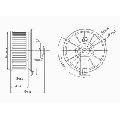 GLOBAL PARTS DISTRIBUTORS - 2311314 - Moteur de soufflerie avec cage de ventilateur pa1