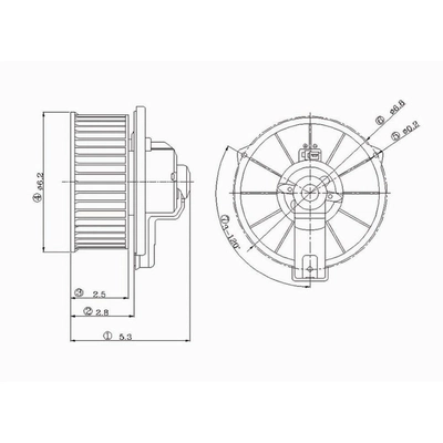 GLOBAL PARTS DISTRIBUTORS - 2311505 - Moteur de soufflerie avec cage de ventilateur pa1