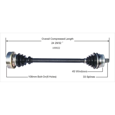 New CV Shaft by WORLDPARTS - 109022 pa1