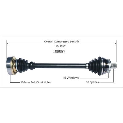 New CV Shaft by WORLDPARTS - 109087 pa1