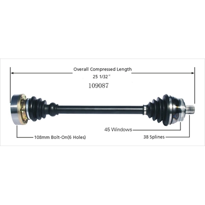 New CV Shaft by WORLDPARTS - 109087 pa2