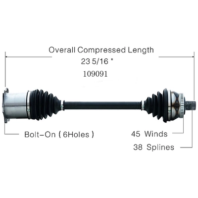 Arbre CV neuf by WORLDPARTS - 109091 pa1