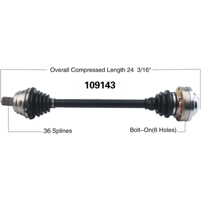 New CV Shaft by WORLDPARTS - 109143 pa1