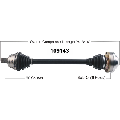 New CV Shaft by WORLDPARTS - 109143 pa2