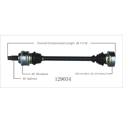 New CV Shaft by WORLDPARTS - 129034 pa1