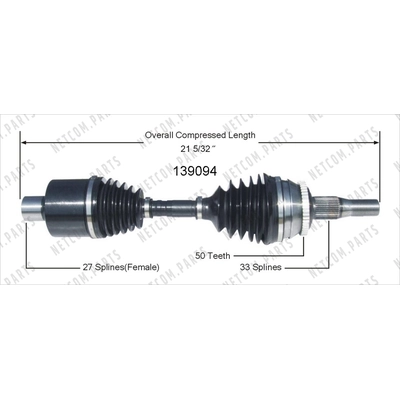 Arbre CV neuf par WORLDPARTS - 139094 pa1