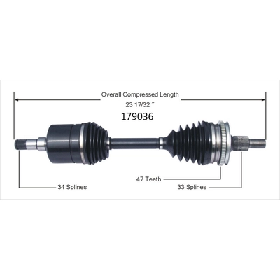 Arbre CV neuf by WORLDPARTS - 179036 pa1