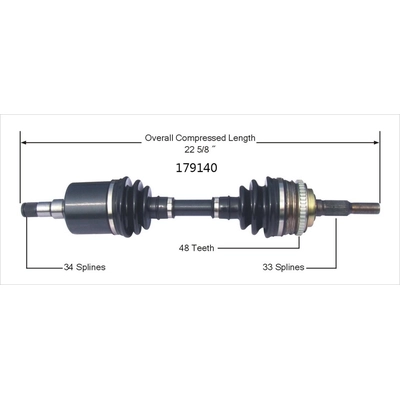 New CV Shaft by WORLDPARTS - 179140 pa1