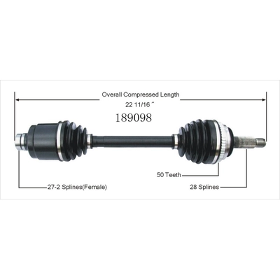 Arbre CV neuf by WORLDPARTS - 189098 pa1