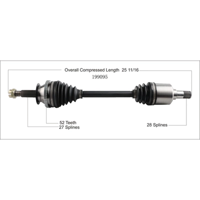 New CV Shaft by WORLDPARTS - 199095 pa1