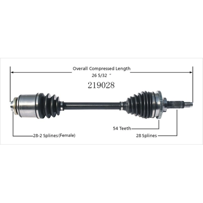 Arbre CV neuf by WORLDPARTS - 219028 pa1