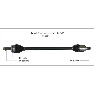 New CV Shaft by WORLDPARTS - 219111 pa1